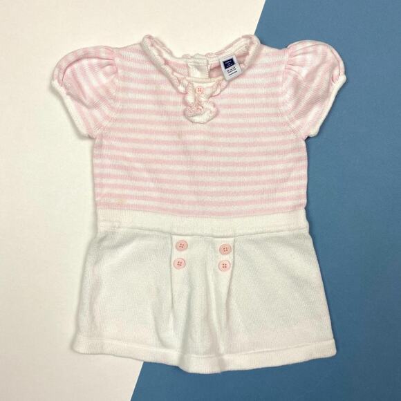 Janie and Jack Pink & White Striped Sweater Dress - Picture 1 of 8